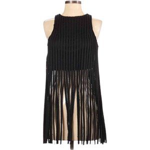 Poetry Cropped Sleeveless Fringe Blouse Size Medium